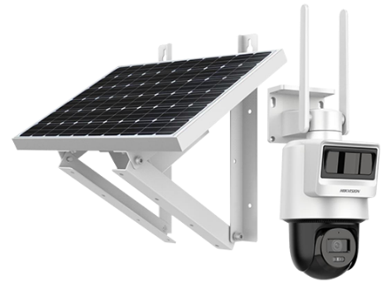 Camera PT IP, 4MP, 4G, 2.8mm, IR 30m, Audio, PIR+Radar, Panou solar, Acumulator – Hikvision DS-2DE2C400IWG-K-4G-C05S10-2.8mm